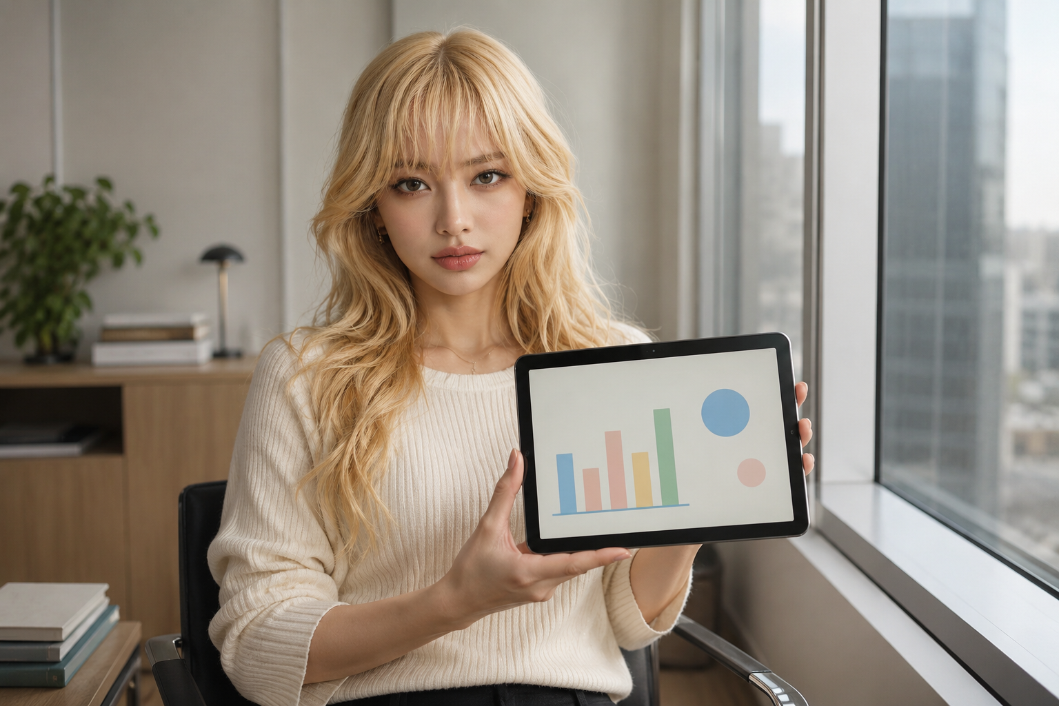 成果データを提示するメンバー